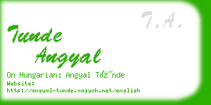 tunde angyal business card